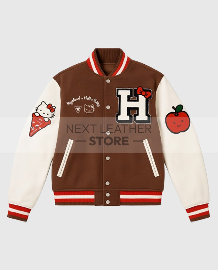 Hello Kitty Brown Varsity Jacket