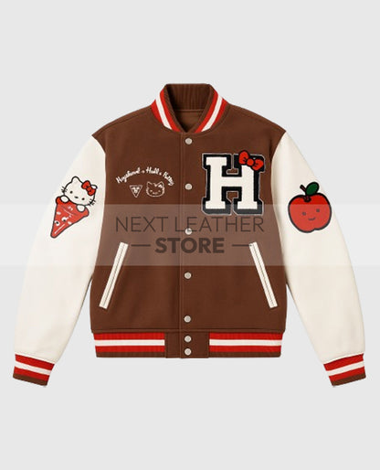 Hello Kitty Brown Varsity Jacket