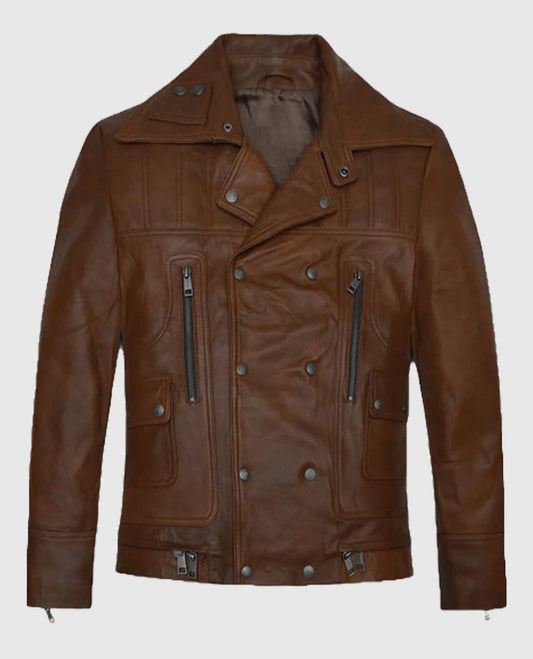 James Franco Brown Leather Biker Jacket