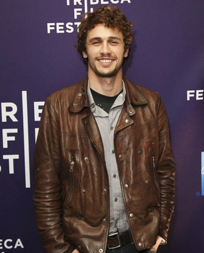 James Franco Brown Leather Jacket