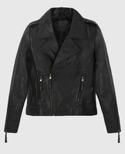 Jennifer Aniston Black Leather Biker Jacket