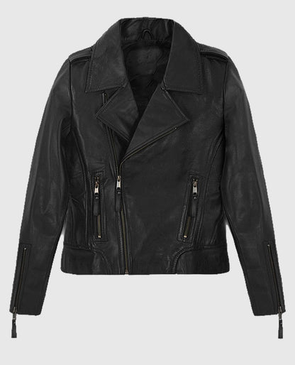 Jennifer Aniston Black Leather Biker Jacket