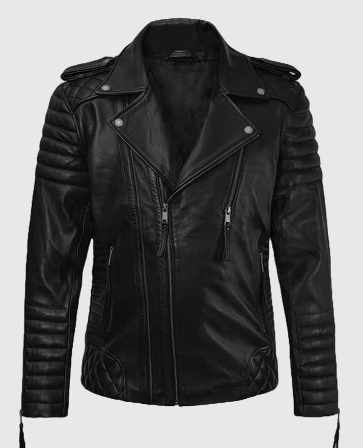 Kevin Durant Black Leather Biker Jacket