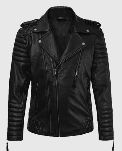 Kevin Durant Black Leather Biker Jacket