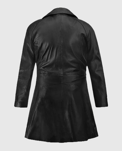 Kim Kardashian Leather Trench Coat