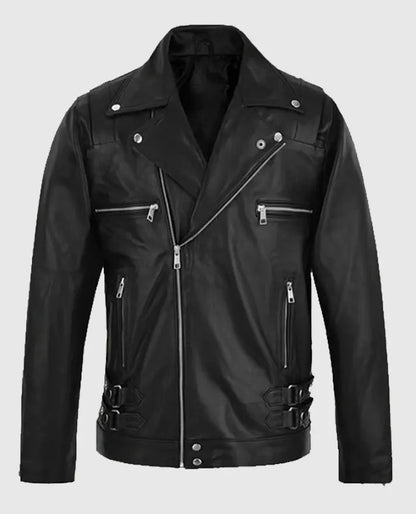 LeBron James Black Leather Biker Jacket