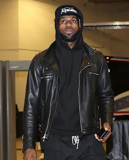 LeBron James black Leather Jacket