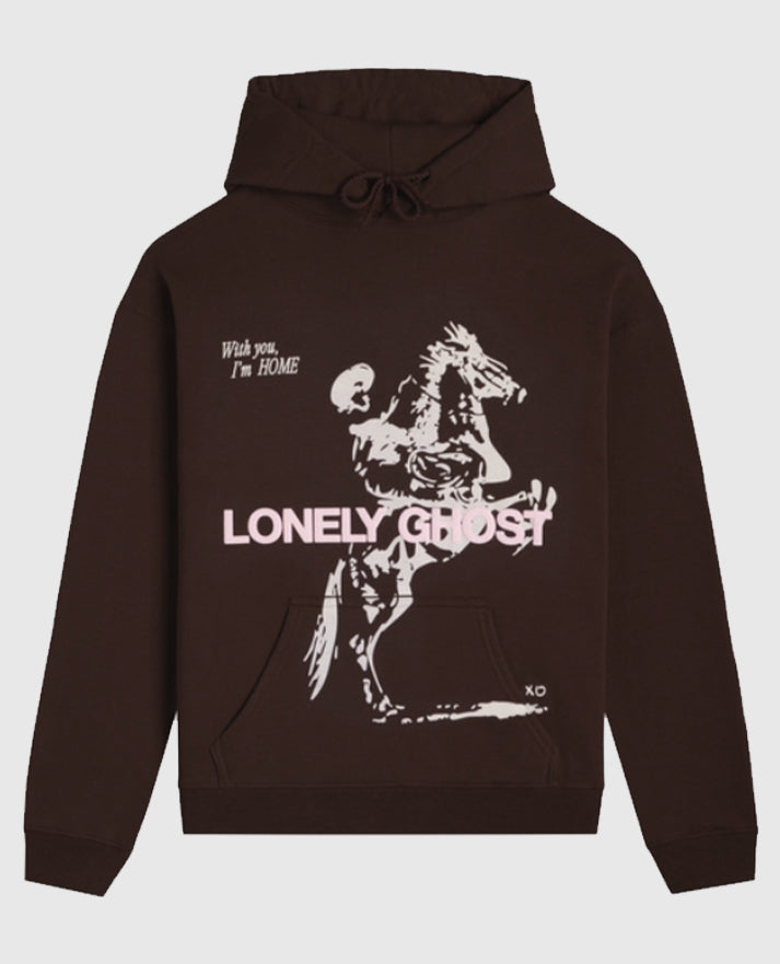 Lonely Ghost Brown Pullover Hoodie