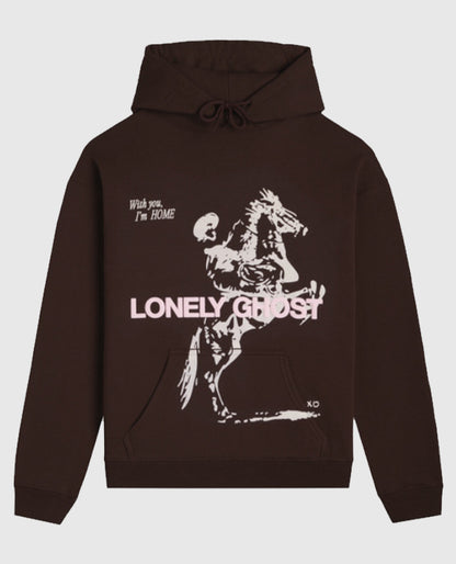 Lonely Ghost Brown Pullover Hoodie