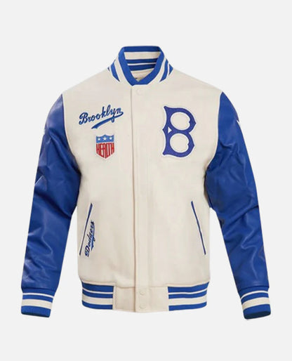 MLB Brooklyn Dodgers Retro Classic Rib Wool Varsity Jacket