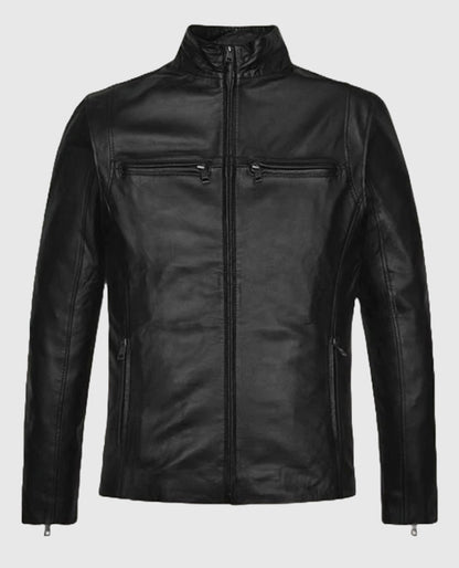 Mark Wahlberg The Other Guys Black Leather Jacket