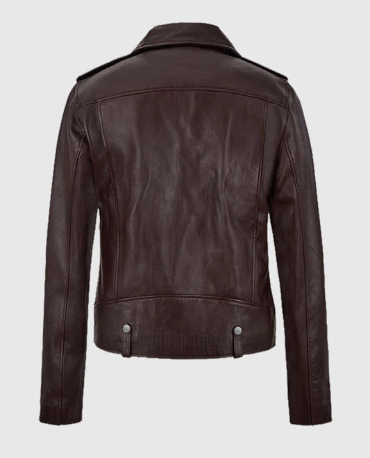  Meghan Markle Burgundy Leather Jacket