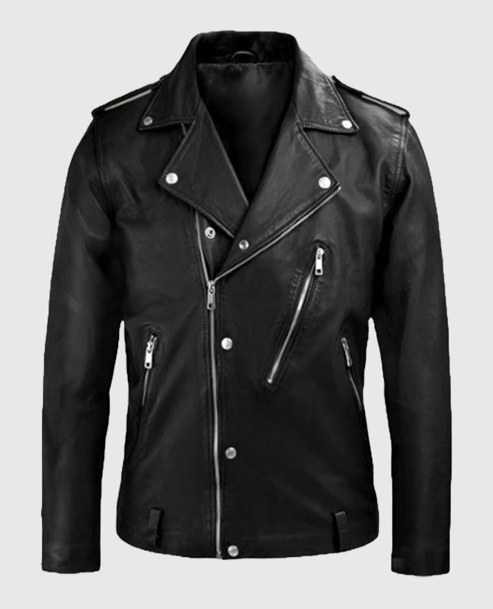 Men's Biker Beast Black Leather Jacket