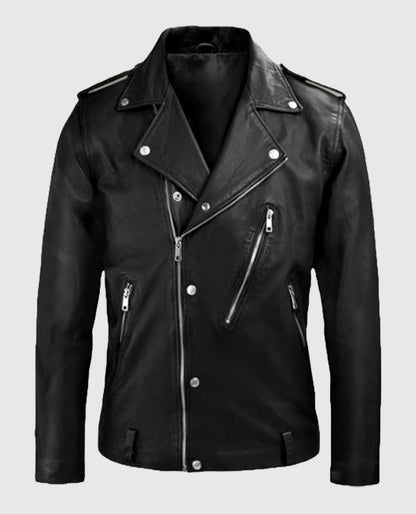 Men's Biker Beast Black Leather Jacket