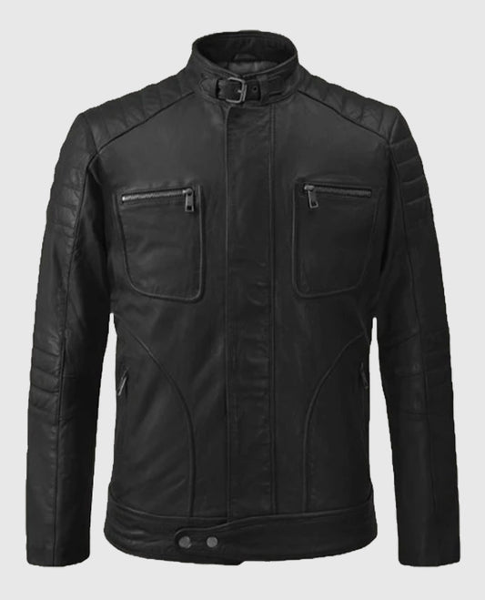Men's Black Firefly Biker Leather Jacket