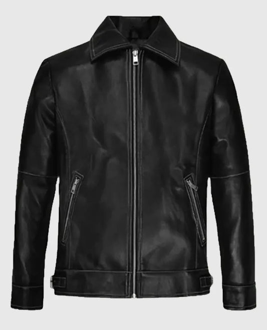 Men's Black Slim Fit Leather Jacket