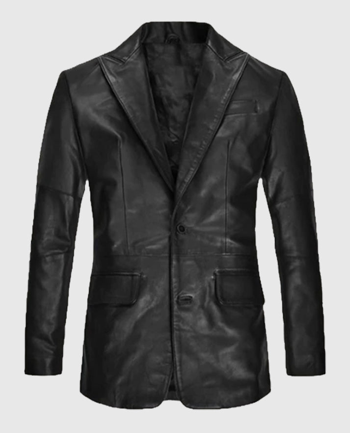 Men's Catwalk Black Leather Blazer