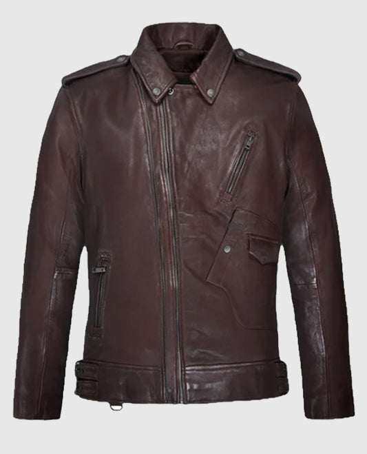 Men's Falcon Rider Burgundy Leather Jacket