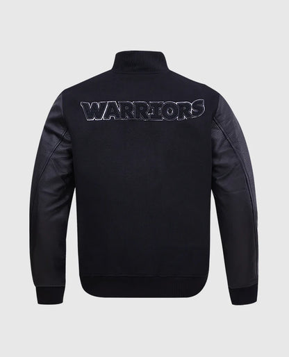 Men's NBA Golden State Warriors Black Varsity Jacket