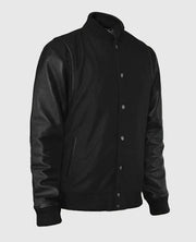 Men's Noir Black Varsity Jacket