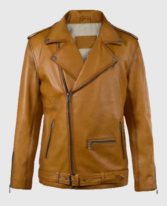 Men's Rutland Caramel Brown Riding Leather Jacket