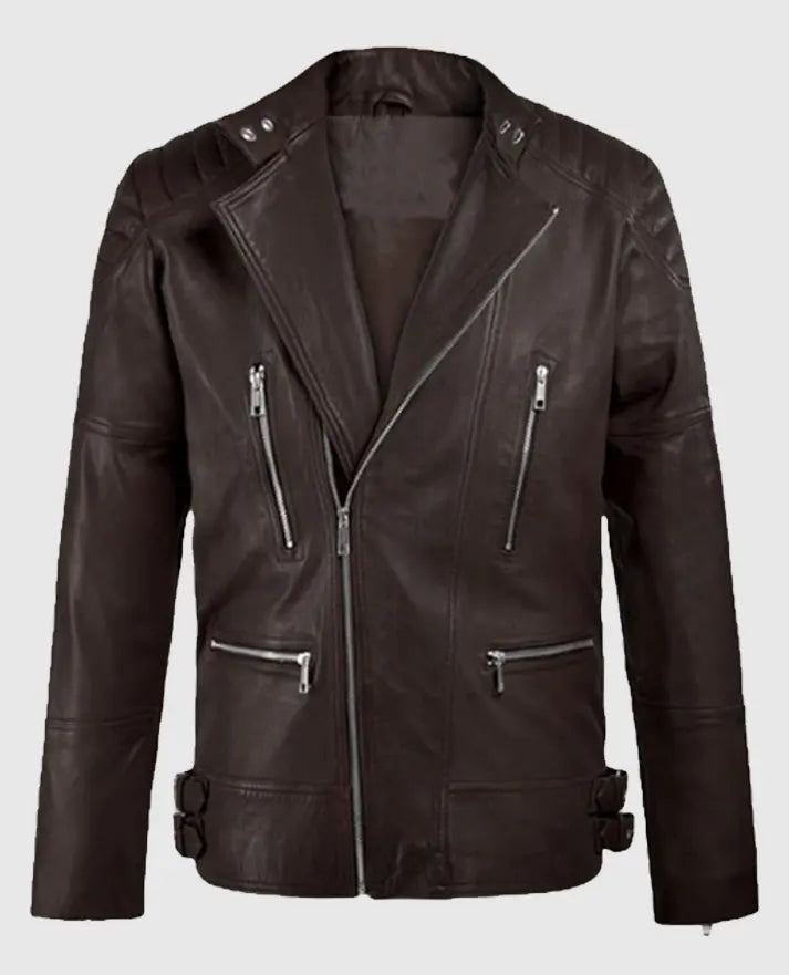 Men's Shotgun Brown Moto Leather Jacket