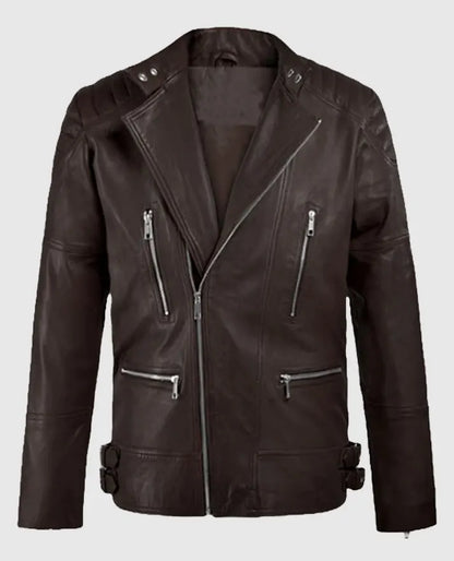 Men's Shotgun Brown Moto Leather Jacket