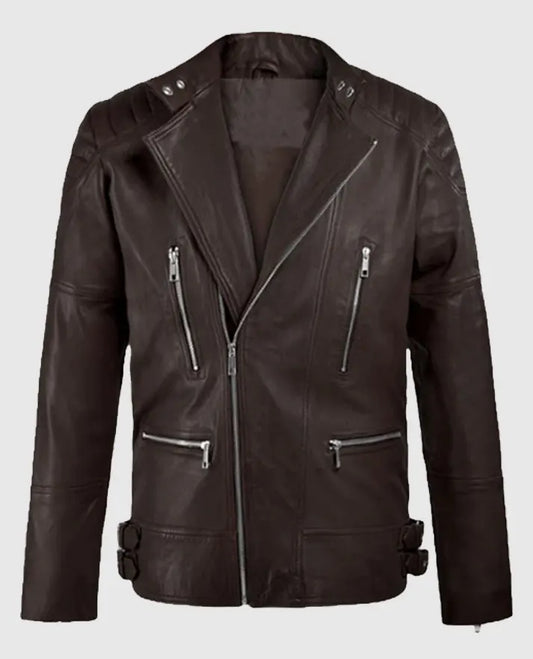 Men's Shotgun Brown Moto Leather Jacket