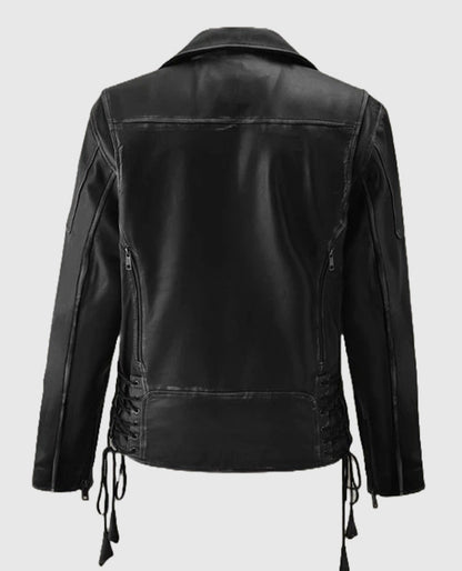 Men's Street Style Black Leather Biker Jacket