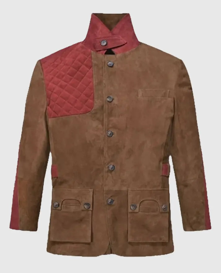 Men's Suede Safari Hickory Leather Blazer