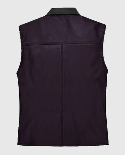 Men's Two-Tone Biker Leather Vest