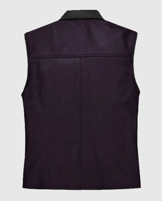 Men's Two-Tone Biker Leather Vest