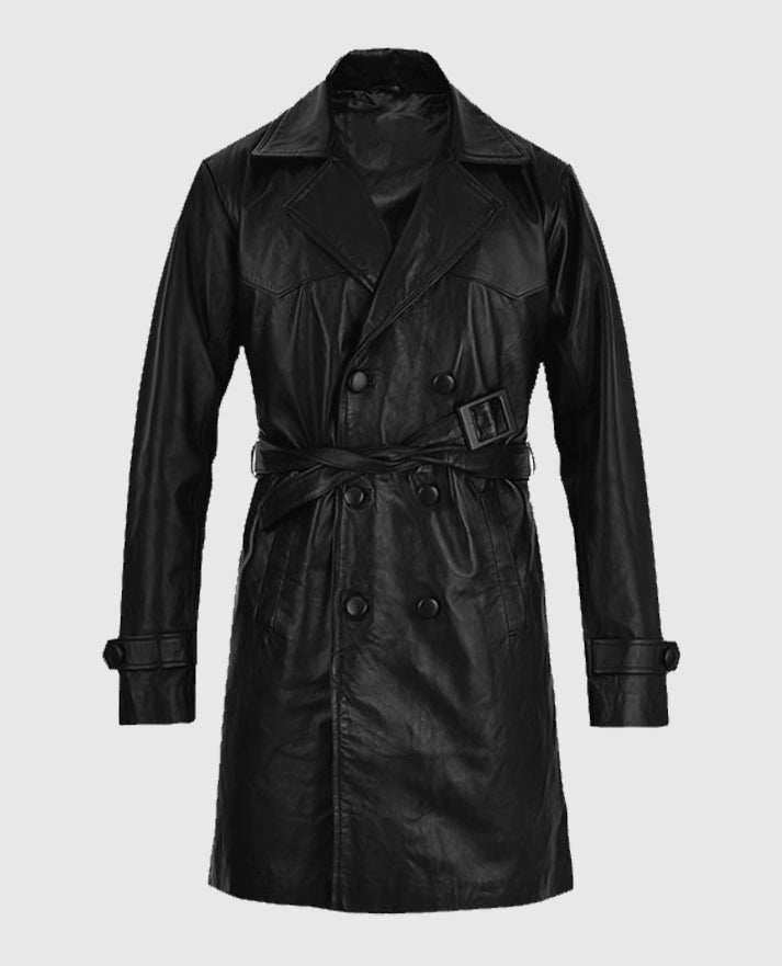 Men's Vintage 1970's Trench Leather Coat