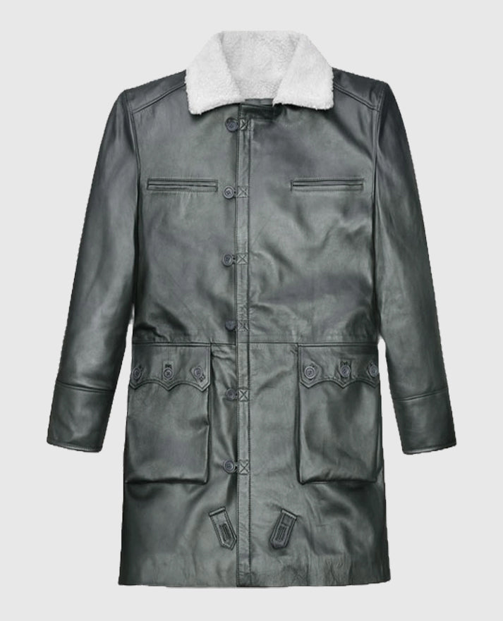 Metallic Lurex Gray Tom Hardy Trench Coat