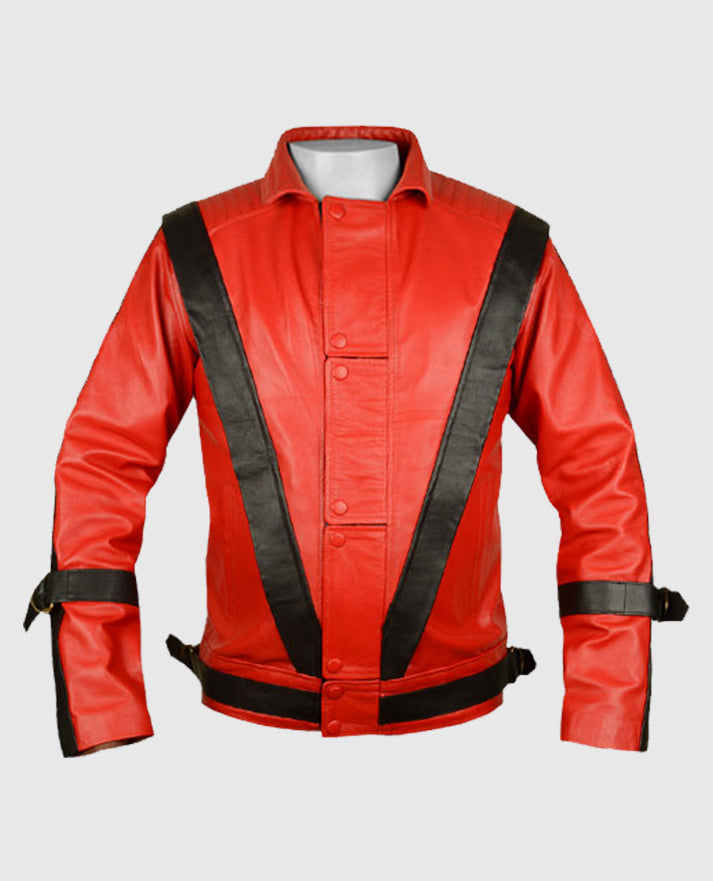 Michael Jackson Thriller Red Leather Jacket