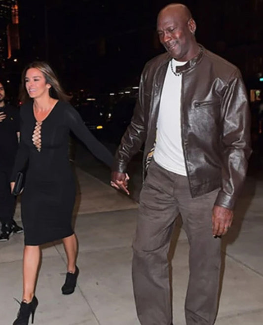 Michael Jordan Brown Leather Jacket