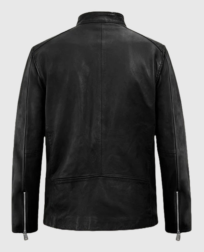 Motorad Black Biker Leather Jacket for Men - second image
