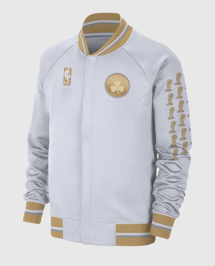 NBA Boston Celtics Trophy Ring Banner White Jacket