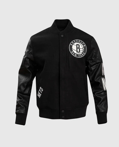 NBA Brooklyn Nets Men's Black Varsity Jacket