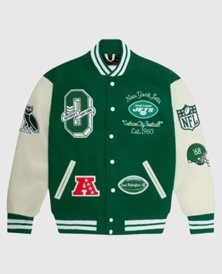 New York Jets OVO Green Varsity Jacket