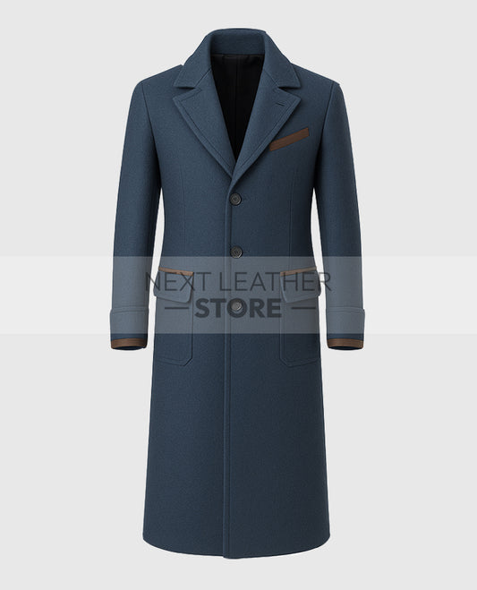 Newt Scamander Fantastic Beasts Blue Wool Coat