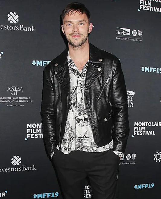 Nicholas Hoult Black Leather Jacket