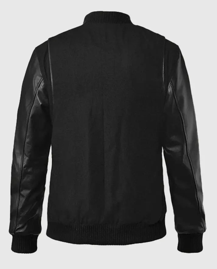  Noir Black Varsity Jacket
