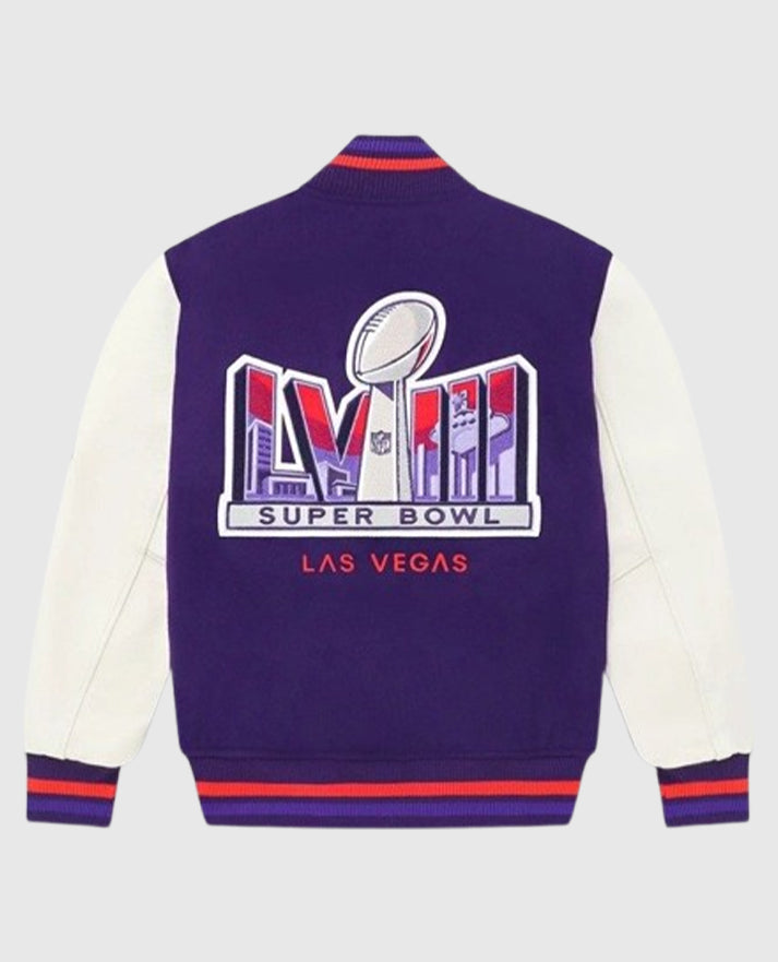 OVO x NFL Super Bowl LVIII Purple Varsity Jacket