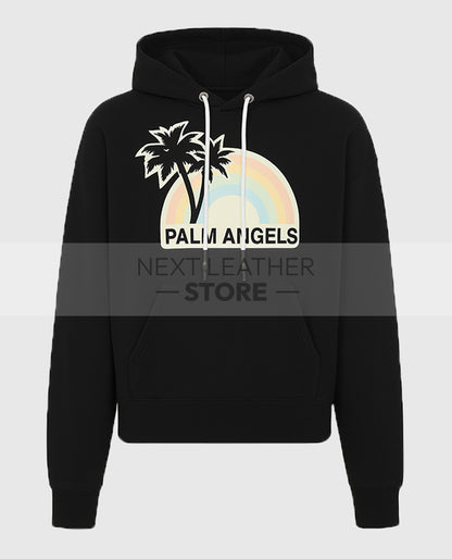 Palm Angels Rainbow LVR Exclusive Black Hoodie