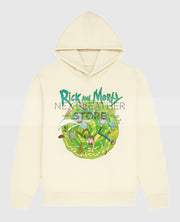 Rick and Morty Portal Collage Cream Pullover Hoodie
