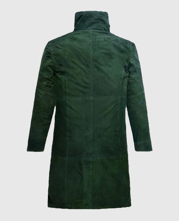  Ryan Gosling Blade Runner 2049 Timber Green Suede Long Coat