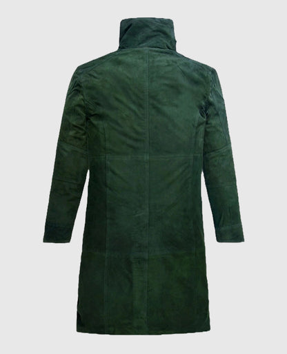  Ryan Gosling Blade Runner 2049 Timber Green Suede Long Coat