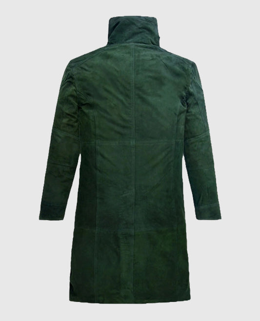 Ryan Gosling Blade Runner 2049 Timber Green Suede Long Coat