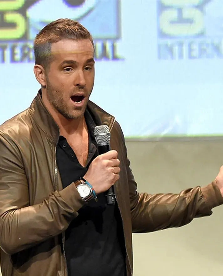Ryan Reynolds Brown Leather Jacket